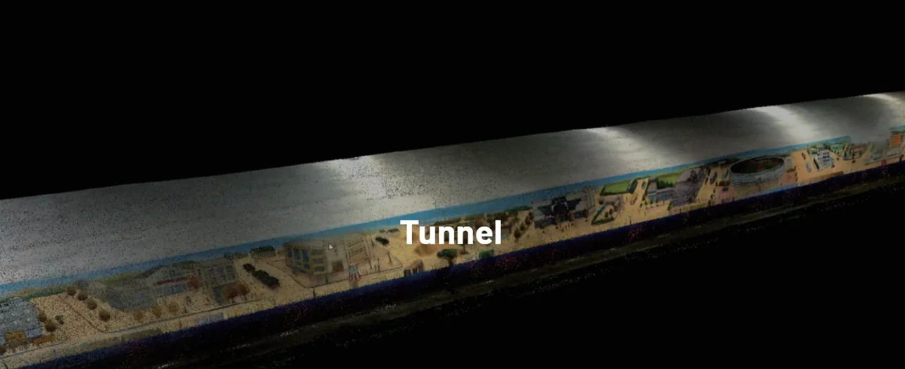 Point cloud of a tunnel interior